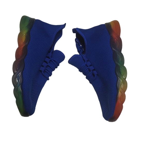 epic step Women's Blue Sneakers Rainbow Soles Size 9 - Picture 5 of 10
